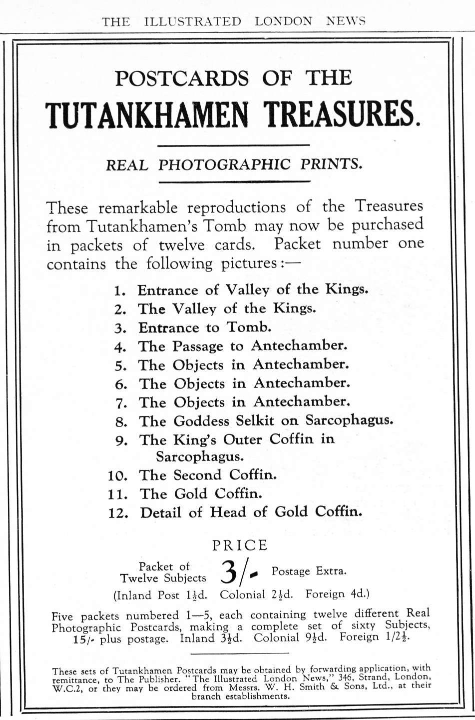 1931 tut advert for cards